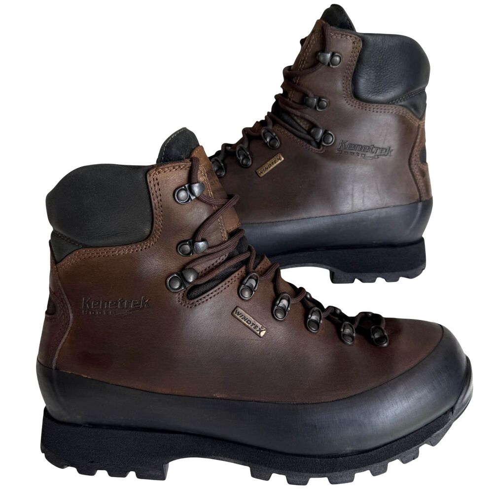 KENETREK Men's Hardscrabble Hiking Lightweight Waterproof Leather Boots 10.5 W